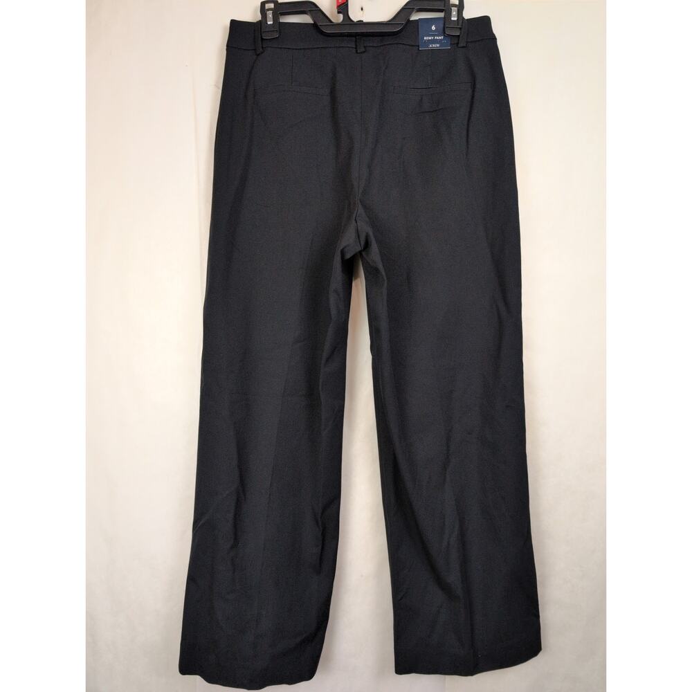 New J.Crew Remy wide leg trouser pants Size 6 Black Minimal Classic Full Length - Picture 2 of 9